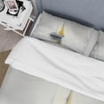 thumbnail image 4 of Designart "Boat Securely Anchored in Calm Waters III" Coastal Boat Bedding Covert Set - Traditional Yellow Coastal Bed Set With 2 Shams, 4 of 6