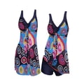 thumbnail image 3 of Gureui Women's Plus Size Swimwear, Printed Bathing Suit, Chest Pleated Summer Bather, Long Vest Shorts Swimming Suit, 3 of 3