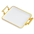 thumbnail image 1 of Bandeja para servir rectangular con asas para guardar joyas, bandeja de almacenamiento de escritorio para Porcelana blanca, 1 of 9