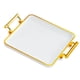 thumbnail image 1 of Bandeja de servicio rectangular con asas para guardar joyas, bandeja de almacenamiento de escritorio para Porcelana blanca, 1 of 9
