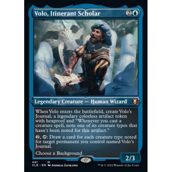 MtG Commander Legends: Battle for Baldur's Gate Volo, Itinerant Scholar (Etched Foil) #491