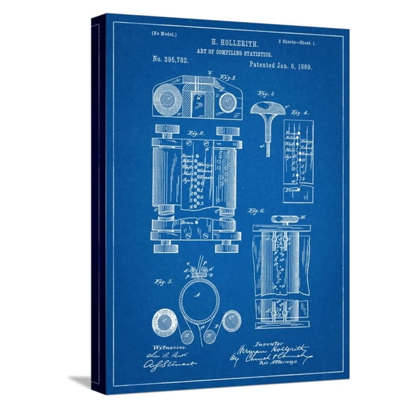 Art.com First Computer Patent 1889 Stretched Canvas Print Wall Art, 12" x 16"
