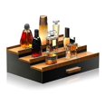 thumbnail image 1 of Wooden Cosmetics Storage Box Perfume Display Stand with Hidden Drawer Stepped Perfume Storage Box, 1 of 5