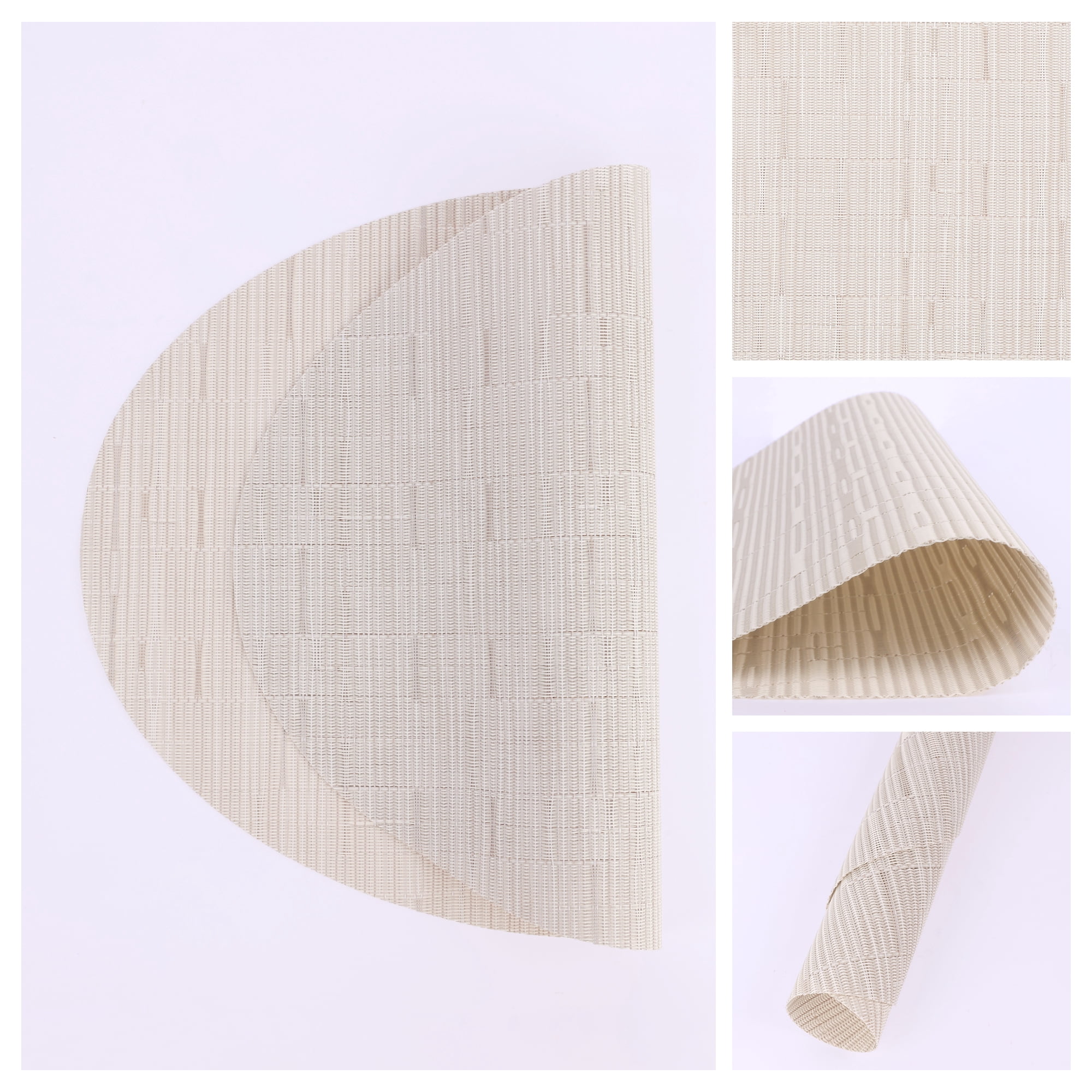 REGALWOVEN Placemats Set of 6 Oval Placemats for Kitchen Dining Table Decor Table Placemats Wipeable Table Mat Beige 18*12.5Inch