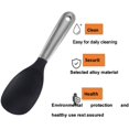 thumbnail image 5 of 1 Pack Stainless Steel Silicone Rice Spoon Non-Stick Pan Rice Spoon Flexibility Strong Hanging Hole Design Rice Cooker for Rice Spoon Kitchen Essential Tools (Black), 5 of 5
