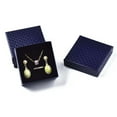 thumbnail image 3 of Square Cardboard Jewelry Boxes with Sponge Inside for Earring & Ring & Pendant Dark Slate Blue 7.5x7.5x3.5cm Inner Size: 7x7cm, 3 of 7