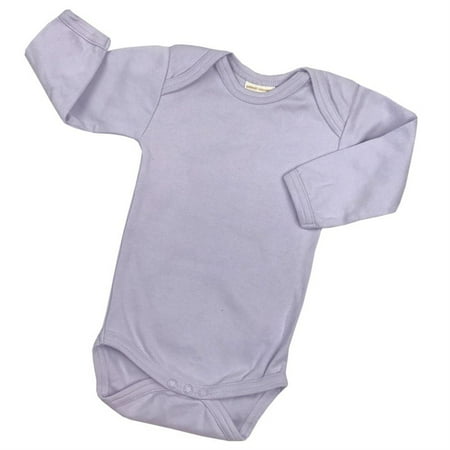 

Organic Cotton Long Sleeve Bodysuits/Onesies - Soft Lavender 6-12m