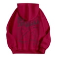 thumbnail image 6 of Fiaer Womens Hoodies Long Sleeve Ocean Theme Letter Graphic Hooded Sweatshirts Loose Fall Pocket Tops Red M, 6 of 6