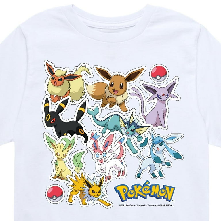 Pokémon - Eevee Evolution Stickers - Youth Short Sleeve Graphic T-Shirt 