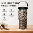 thumbnail image 5 of 30 oz Tumbler With Handle,Leopard Print Skinny Vacuum Insulated Tumbler With Flip Straw,Cute Cheetah Print Cups Water Bottle CoffeeTravel Tumbler, Leopard Decor/Accessories for Women, 5 of 6