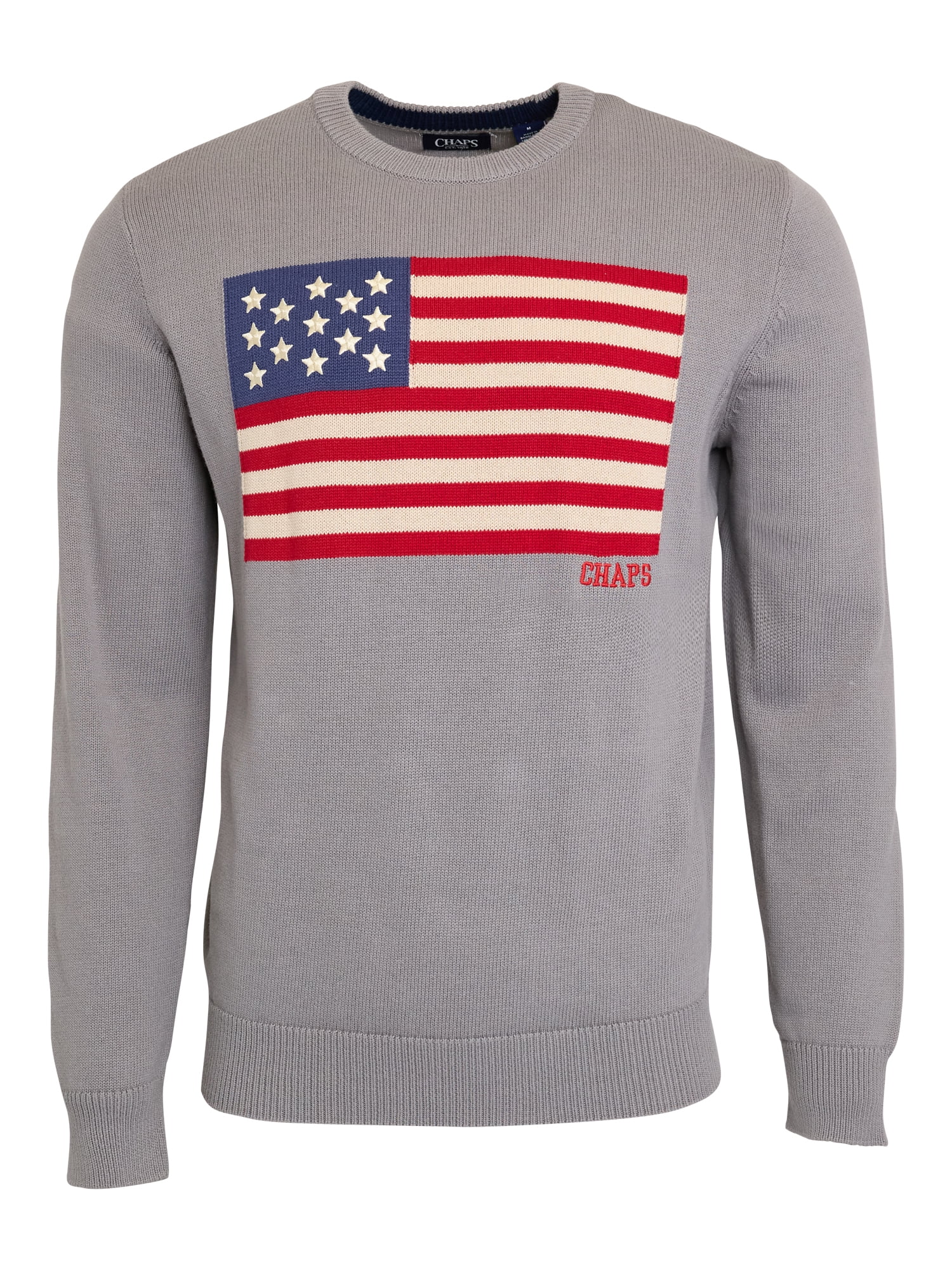 Chaps Men's & Big Men's Long Sleeve Flag Crewneck Sweater, Sizes S-3XL