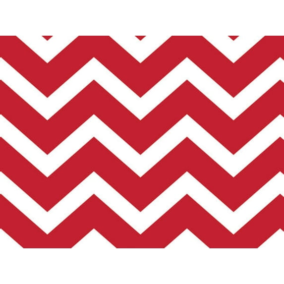 Pack Of 1, 30"X100' Chevron Red Stripe Classic Print Cello Rolls 1.0 Mil Made In USA