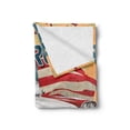 thumbnail image 2 of Georgia Soft Flannel Fleece Throw Blanket, Touristic Greeting Pattern with the State Flag and a Classic Car, Cozy Plush for Indoor and Outdoor Use, 60" x 80", Slate Blue Multicolor, by Ambesonne, 2 of 5