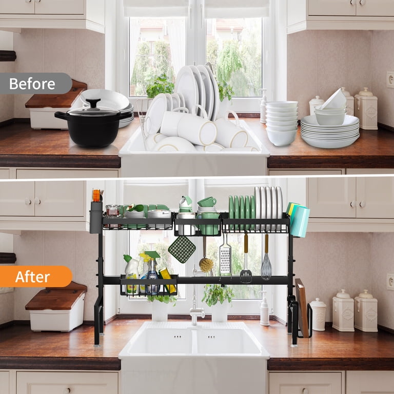 WLRETMCI Over The Sink Dish Drying Rack, 2-Tier photo 5