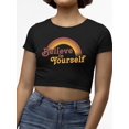 thumbnail image 3 of Quote Believe In Yourself Crop Tee Women's -SelectDesign Designs, 3 of 4