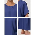 thumbnail image 5 of INSPIRE CHIC Chemise de Nuit Homme Manches Courtes Col Rond Coupe Décontractée Longue Chemise de Nuit G Bleu Marine, 5 of 5
