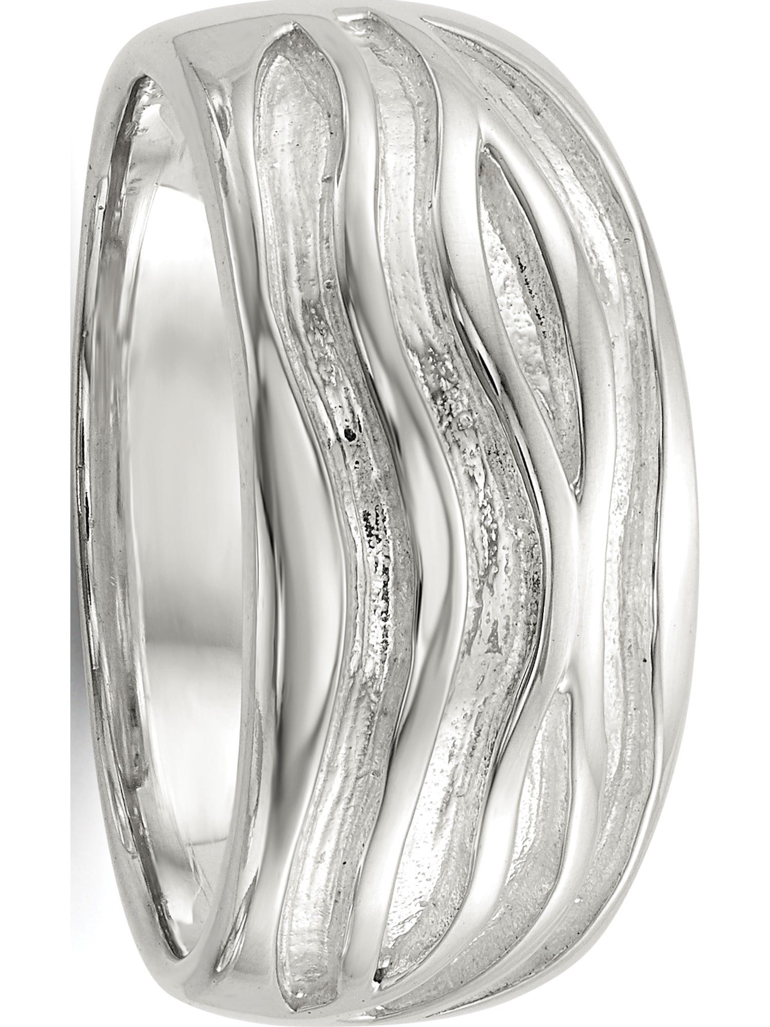 925 Sterling Silver 9.5mm Designed Edge Wedding Band Fine Jewelry Ideal Gifts For Women