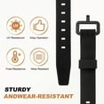 thumbnail image 4 of Uxcell 4 Pcs Silicone Tie Down Strap, 45cm / 18 inch Versatile Wear Resistant Silicone Securing Strap with Black Metal Buckle for Luggage Binding Outdoor Equipment Sorting,Black, 4 of 7