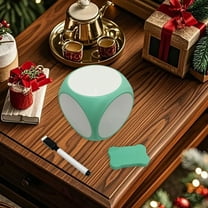 Christmas Gift Exchange Dice Set - Dry Erase Whiteboard Party Game with Marker & Eraser (3in Green Cube)