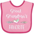 thumbnail image 3 of Inktastic Great Grandmas Favorite- Heart Great Grandchild Boys or Girls Baby Bib, 3 of 4