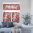 thumbnail image 6 of 3 Piece Kitchen Curtains and Valances Set Pink Roses Cafe Curtains 36 Inch Length Spring Floral Elegant Pastoral Butterfly Retro Valance & Tier Curtain for Living Room Bedroom 54"x18"+27"x36"*2, 6 of 6