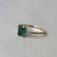 thumbnail image 2 of 1.20Ct Emerald Cut Simulated Green Emerald Women's Engagement Rings 14k Yellow Gold Plated Silver, 2 of 2