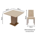 thumbnail image 3 of Juego de Comedor Mesa con Tablero de Madera 4 Sillas Livia Madesa - Marrón/Crema/Imperial, 3 of 11