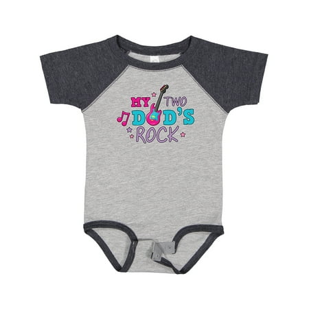 

Inktastic My Two Dads Rock with Guitar Gift Baby Girl Bodysuit