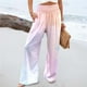 thumbnail image 1 of WILLBEST Pantalones Casuales de Mujer, Cintura Alta, Pierna Ancha, Elásticos, Estampados de Verano con Bolsillos para Salidas Diarias E Informales. Extra Grande, 1 of 4