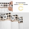 thumbnail image 5 of U.S. Country Rusty Stars No Hook Shower Curtain with Snap in Liner Retro Berries Vine Black Beige Plaid Waterproof Bathroom Shower Curtain with See Through Top Window for Bathtub 72" x 78", 5 of 9