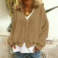 thumbnail image 2 of Womens V Neck Button Down Cardigan Cozy Soft Plush Oversized Longline Open Front Sweater, 2 of 5
