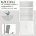 thumbnail image 6 of Giantex Standing Wooden Display Bookcase w/Doors, Ideal for Home Bedroom, Living Room, Office, Library, White, 6 of 9