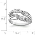 thumbnail image 2 of Sterling Silver Rhodium-plated 2-Row Wave CZ Ring - Size 7, 2 of 2
