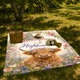 thumbnail image 7 of Wildflowers Highland Cow Floral Crown Whimsical Farm Art, Festive Holiday Scene, Warm Flannel Blanket for Ranch House and Living Room, Art Lovers Thanksgiving Gift, Festive Home Decor, 7 of 7