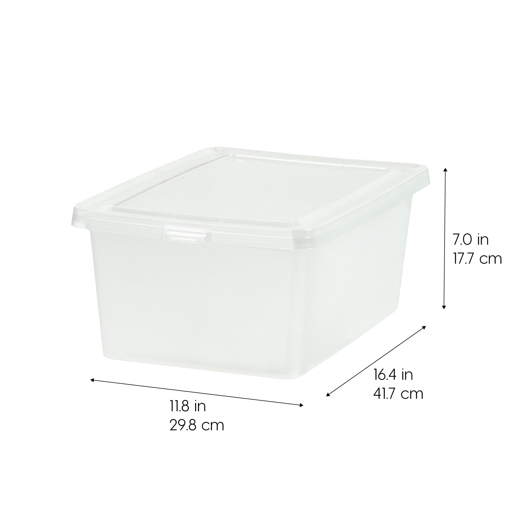  IRIS USA 24.5 Qt Plastic Stackable Storage Container Bin with  Latching Lid, 4 Pack - Clear, Nestable Box Tote Closet Organization Toys  School Art Supplies Towels Blankets Comforters Sleeping Bags