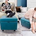 thumbnail image 7 of H&B Luxuries Tufted Leather Square Flip Top Storage Ottoman Cube Foot Rest, Blue ST-SOPUNVY4, 7 of 7
