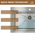 thumbnail image 2 of CASAINC Handmade All-in-One Topmount Drop-In Stainless Steel 33 in. x 22 in. Single Bowl Kitchen Sink, 2 of 8