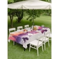 thumbnail image 4 of Outdoor Tablecloth with Umbrella Hole for Patio/Picnic/Party/Camping, Purple Orange Ombre Forest Waterproof Table Cloth Rectangle Table Cover Washable, Tree Modern Abstract Art (60"x 120"), 4 of 8