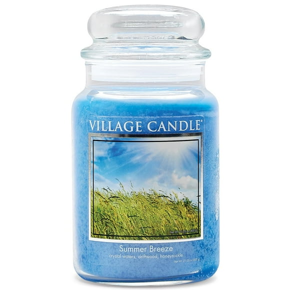 Village Candle Grande Bougie Apothicaire en Verre, Bougie Parfumée, 21.25 Oz, Bleu