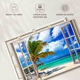 thumbnail image 6 of Elephant Stock Window Scene Wall Art - Horizontal Canvas Wall Art - Living Room Wall Decor - Beach Canvas - Blue And Green Decor - 48" x 32", 6 of 8