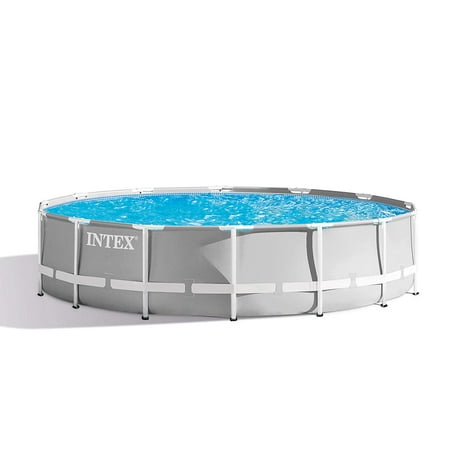 - Intex 14 Foot x 42 Inch Prism Frame Above Ground Swimming Pool Set with Filter