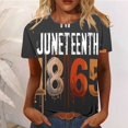 thumbnail image 1 of Binmer T-Shirt Imprimé Manches Courtes Col Rond pour Femmes Jour de l'Indépendance, 1 of 5