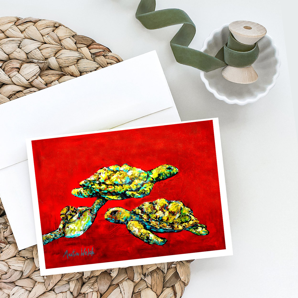 Drifting Home Turtles Greeting Cards Pack of 8 7 in x 5 in