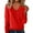 Red, variant on Women's V Neck Chest Pocket Sweater, Drop Shoulder Long Sleeve Pullover, Solid Color Knit Top, Casual Loose Fit Blouse, Everyday Comfort Wear with Front Pocket Black L