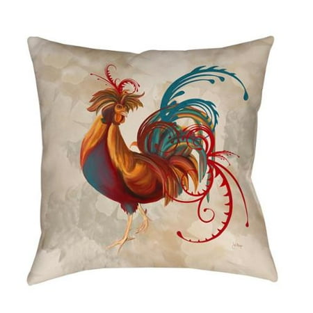 Thumbprintz Teal Rooster Ii Decorative Throw Pillow Walmart Com