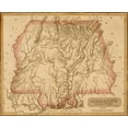 thumbnail image 2 of Vintage Maps 14x12 White Modern Wood Framed Museum Art Print Titled - Mississippi Territory 1817, 2 of 4