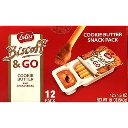 Lotus Biscoff & Go Cookie Butter and Breadsticks 1.6 Oz. Each 12 x 2 Snack Packs 24
