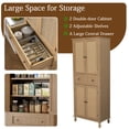 thumbnail image 6 of Einhomn 72"Tall Kitchen Pantry Cabinet 2 Rattan Doors and Drawer, Farmhouse Storage Cabinet, with Adjustable Shelves for Kitchen, Dining Room, Bathroom, Natural, 6 of 9