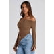 thumbnail image 5 of Remera PRETTYGARDEN Y2K Crop Top Escote Hombros Marrón XL, 5 of 9