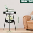 thumbnail image 3 of Small Side Table Round 2 Tier End Table Metal Round Coffee Tables Nightstand for Small Spaces Indoor Outdoor and Living Room Bedroom or Office, 3 of 7